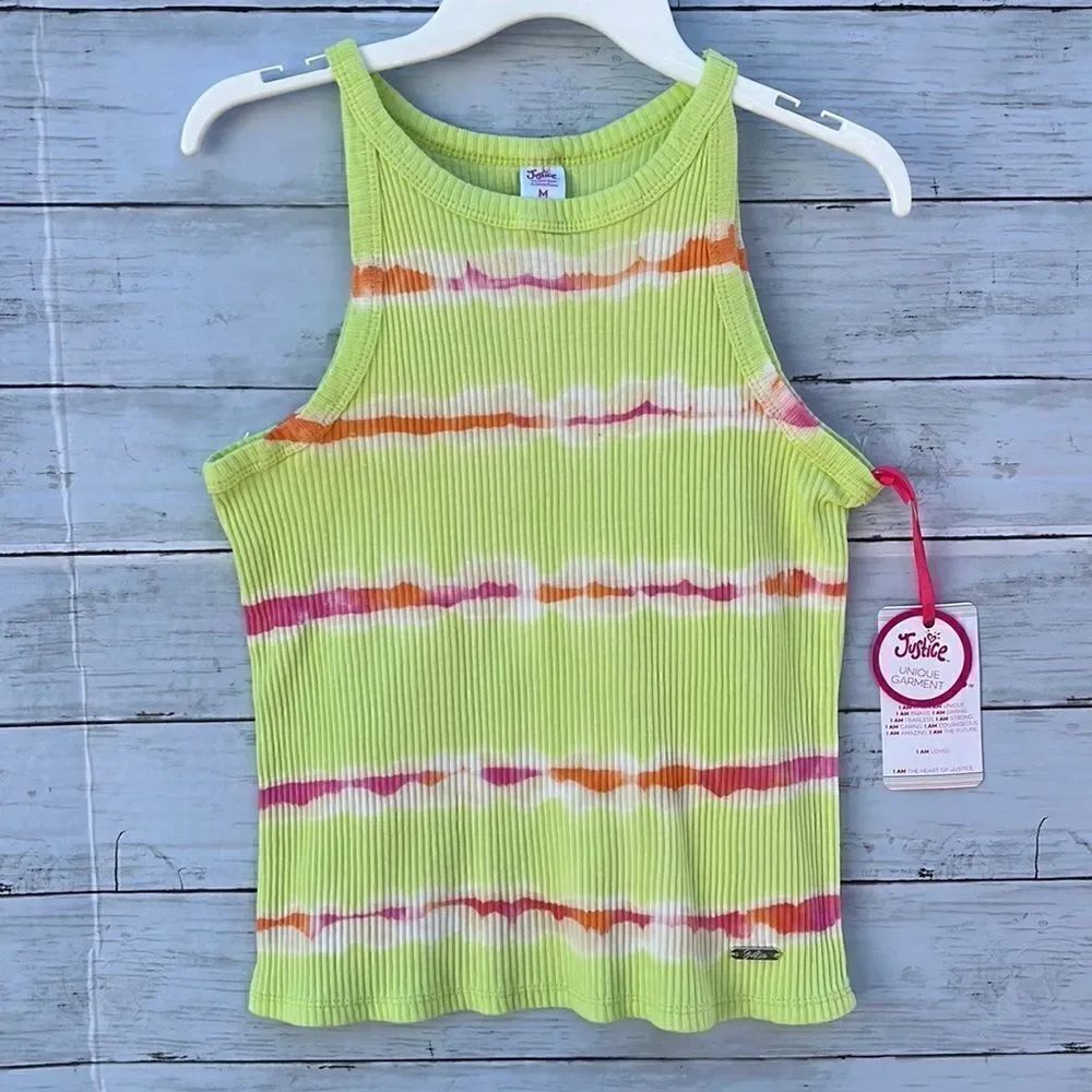 Justice girls medium ribbed tank top